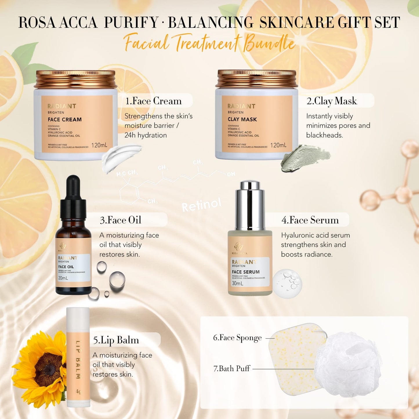 Skin Care Set - Orange 23pcs Set