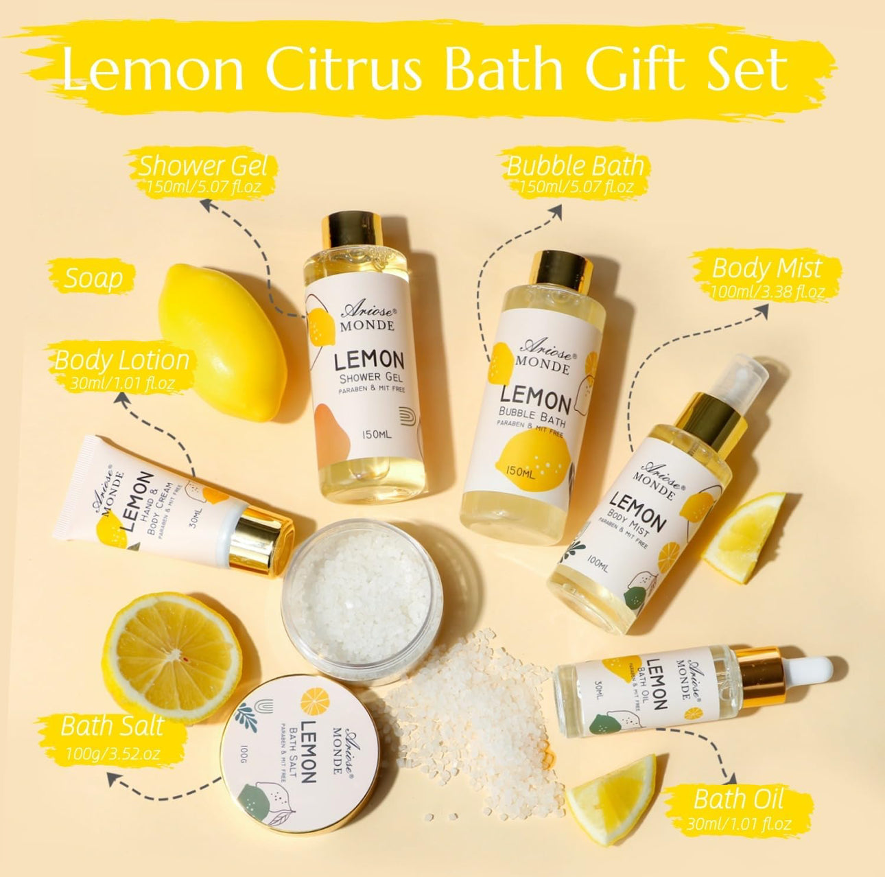 ARIOSE MONDE (LEMON BATH GIFT SET) 6pcs Set