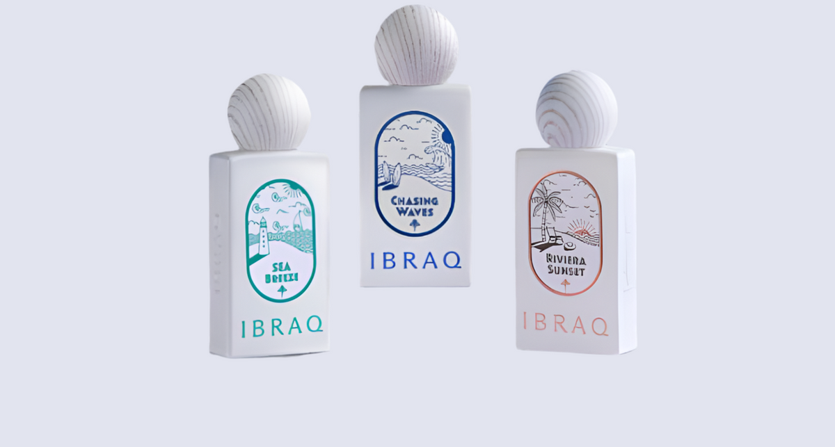 Ibrahim Al-Qurashi (Ibraq) - 3 perfumes (10ml each) :  Sea Breeze (10ml)  Chasing Waves (10ml)  Riviera Sunset (10ml) - For Men’s